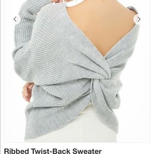 Grey Knit Back twist Sweater